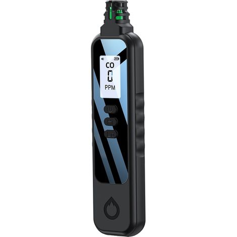 Détecteur de gaz haute sensibilité avec écran LCD rétroéclairé, détecteur de fuites de gaz portable pour camping extérieur, noir (1/5)