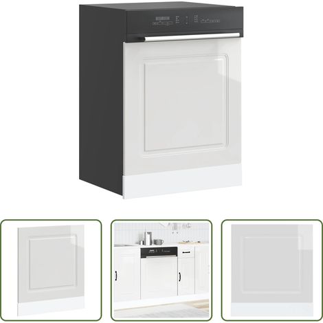 Armoire cuisine -  Panneau de lave-vaisselle Kalmar blanc brillant 60x1,5x67 cm (1/5)