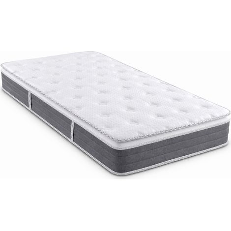 Materasso Singolo A Molle 120/M2 H3 Medio Rigido Con Topper Integrato Supporto Ergonomico Traspirante E Comfort Elevato Per Riposo Ottimale 80 x 190 x 27 Cm