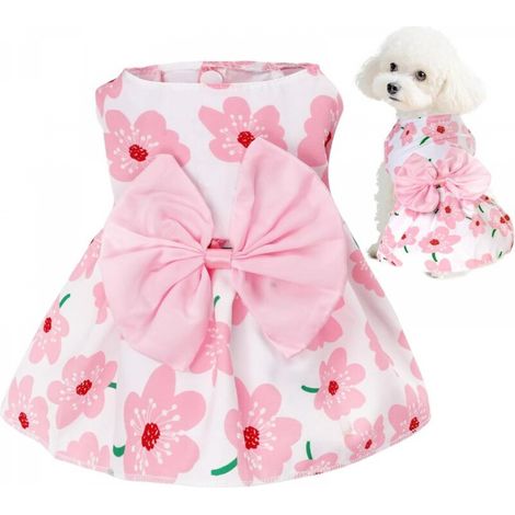 Robe florale pour chien, jolie jupe pour chien, vêtements d'été pour animaux de compagnie, pour chiots et petits chats (1/4)