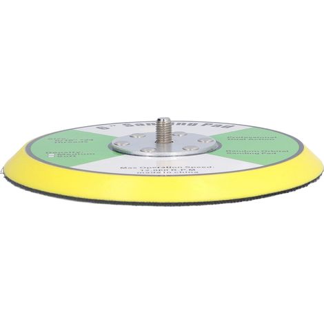Almohadilla de soporte de poliuretano para pulidora - 6 pulgadas, rosca de 5/16 pulgadas x 24, 12000 RPM - Almohadilla de soporte con cierre de velcro para lijado y pulido.