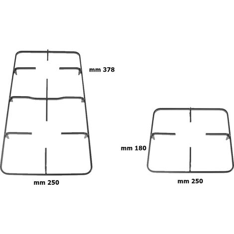Star griglia griglie 378/180 x 250 2 + 1 fuochi piattina nera p 5558 / 5559
