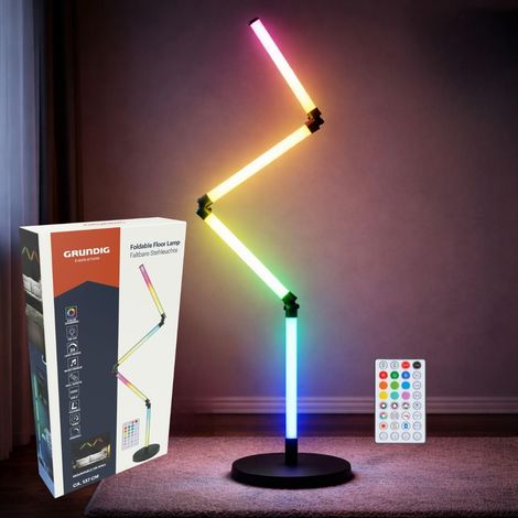 Lampadaire LED - Lampadaire Salon LED RGB avec 24 Modes et Capteur Musical - Lampe Sur Pied Multicolore avec Télécommande - Lampadaire LED Pliable - 137 cm - Noir (1/5)