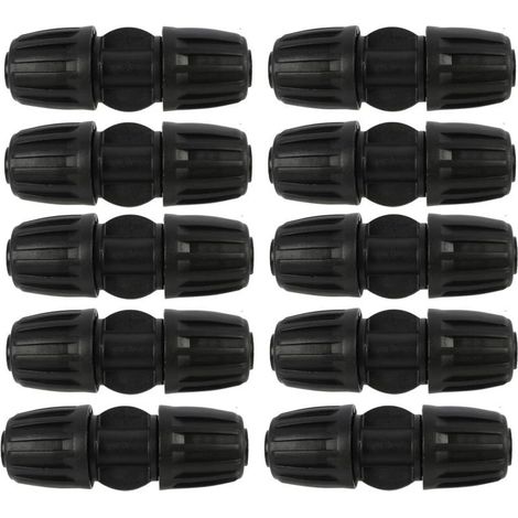 Lot de 10 raccords droits pour système d'irrigation goutte à goutte, raccords pour tuyau d'eau en PE de 16 mm, système d'irrigation goutte à goutte, pour le jardinage