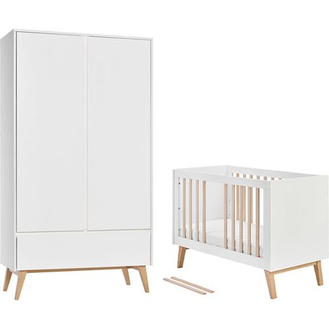 Armadio 2 ante bianco e marrone 89cm (1/5)