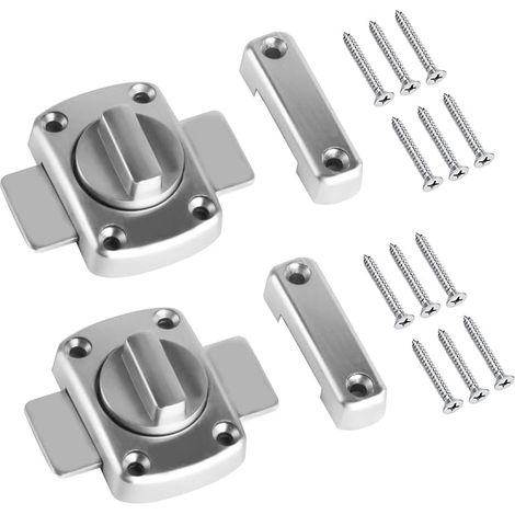 verrous de porte - Verrou rotatif Serrure de porte intérieure, serrure de porte, intérieur d'armoire, salle de bain, WC, boulon rotatif (1/5)