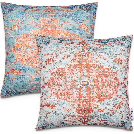 Paco Home Lot De 2 Housse Coussin 45x45 Housse Coussin Déco Rayures Intérieur Extérieur 2pcs-Set, Multicolore