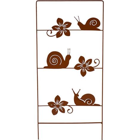 Treillage escargot fer marron 25x1x58cm