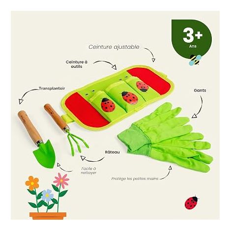 Ceinture d'outils de jardin Jouet de jardin Outils de jardin Gants de jardinage Pelle Fourche à bêcher (1/4)