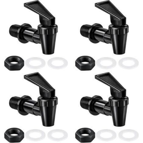 distributeur eau lot de 4 robinets 3/4" 18 mm - robinet vinaigrier en plastique pp pour distributeur de boisson, remplacement pour fontaine à eau, bidon, tonneau