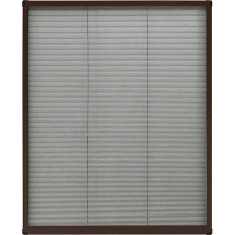 vidaXL Mosquitera plisada para ventanas aluminio marrón 80x100 cm (1/2)
