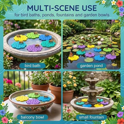 Île Flottante Abeille, Abreuvoir Abeille et Insectes pour Jardin, Station d'Abreuvement pour Pollinisateurs, Accessoire de Bassin Extérieur pour Hydratation (1/4)
