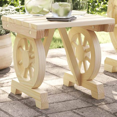 vidaXL Reposapiés de jardín madera maciza de abeto 40x36,5x38,5 cm (1/5)