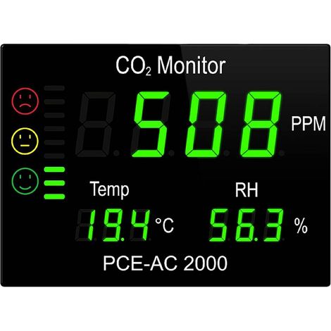 Misuratore di CO2 PCE Instruments PCE-AC 2000 Temperatura, Umidità dell'aria, CO2 (1/5)