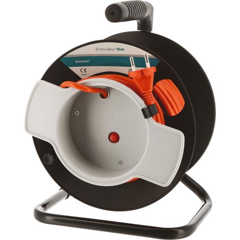 Enrouleur électrique de jardin longueur 15m, câble 2x1.5mm² (1/2)