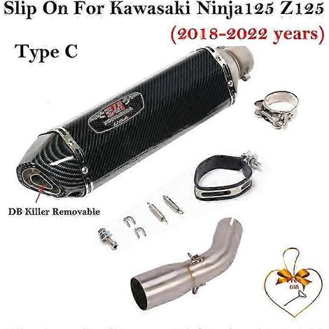 Sistema De Escape Para Motocicleta, Silenciador De Tubo De Enlace Medio Modificado Para Kawasaki Ninja125 Z125 Ninja 125 2018 - 2022( Type C) (1/5)