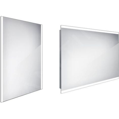 Nimco - Miroir avec éclairage LED, 60x80 cm, carré, aluminium ZP 11002 (1/4)
