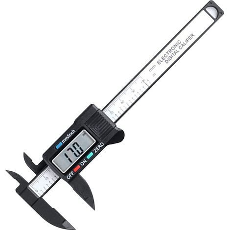 Calibro digitale in fibra di carbonio da 150 mm – Schermo LCD nitido, batteria di riserva, misurazione precisa per esterni/interni/profondità/pedometro (1/4)