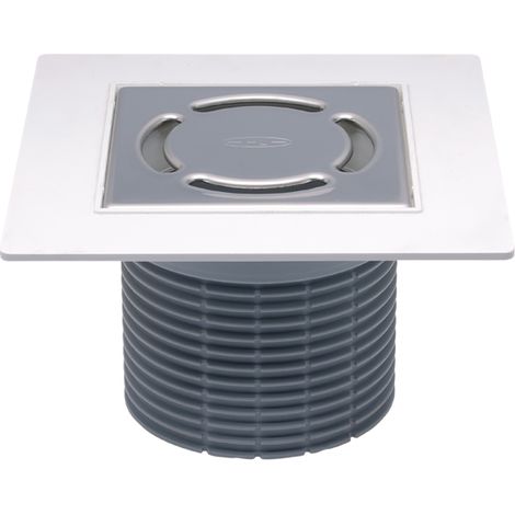 Soporte de rejilla d 110mm, collar de PVC 185x185mm, rejilla de acero inoxidable 115x115mm