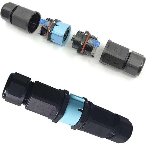 2 Connettori Veloce IP68 Forma I Manicotto Collegamento Cavo Esterno 3P 121x30mm