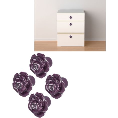 Poignées de Cabinet en Céramique - 4 Pièces Knob Rosé Moderne - Pur pour Portes/Armoires (1/5)