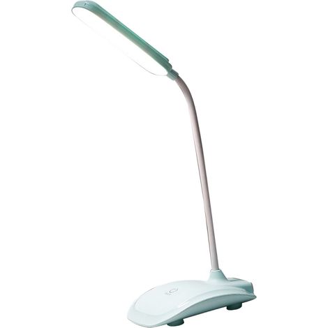 Lampe de Bureau LED Tactile, 3 Températures de Couleur, Variateur Sans Palier, Rechargeable USB, Lampe de Table Cyan (1/5)