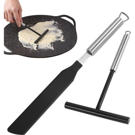 Distributeur De Pâte Râteau À Crêpe Spreader Ensemble Etaleur Crepe Spatule Crepe Et Rateau Crepe Râteau À Crêpes En Silicone Pour Gâteau Crème Casserole Cuisine Répartir La Pâte À Crêpes (1/4)