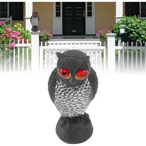 Épouvantail Hibou Décoration Jardins Réfléchissant Effarouchement Oiseaux Matériau Plastique Résistant Détails Fins Rouge Attractive Qualité Haute (1/5)