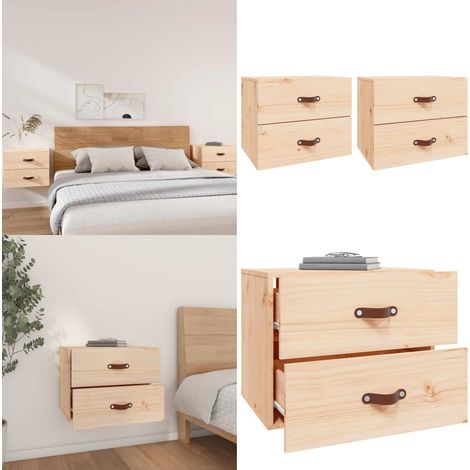 Comodini a Muro 2 pz 50x36x40 cm - Comodino da parete - Comodino in legno
