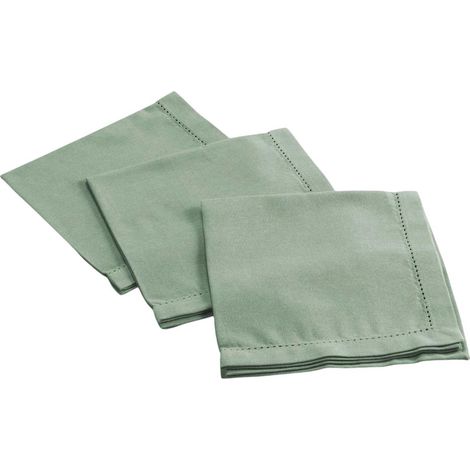 Lot de 3 Serviettes de Table "Charline" 40x40cm Vert Cèdre