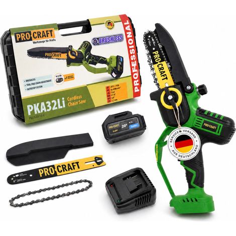 Motosierra a batería Procraft PKA32Li 20 V 203 mm sin escobillas + 1 batería de 4,0 Ah + cargador + maletín (1/5)