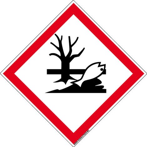 PANNEAU DANGER POUR LE MILIEU AQUATIQUE (SGH09) - Adhésif - 125 x 125 mm