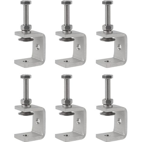 6 X Mini Serre Joints en C Acier Inox 30MM Pinces en C Serre Joint Dormant Pinces et Tendeurs Support de Fixation 0-25mm Réglable Ouvertures de Mâchoire pour Travaux Bois Soudage Menuiserie