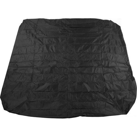 Schutzhülle für 190 cm lange Außenbadewanne aus silberbeschichtetem Polyestertaft, wasserdicht, für Thermalquellen, quadratisch, regendicht, 210 x 210 x 30 cm, schwarz (1/5)