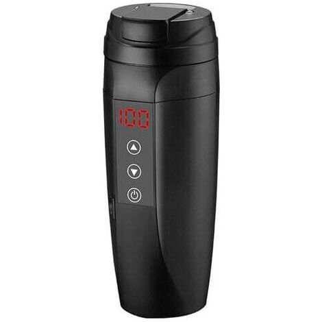 12V/24V 90W Voiture Chauffage Tasse Eau Chaude Électrique Bouilloire Tasse Bouteille En Acier Inoxydable 450ML avec 25-100℃ Contrôle De Température pour Café Thé Lait Noir (1/4)