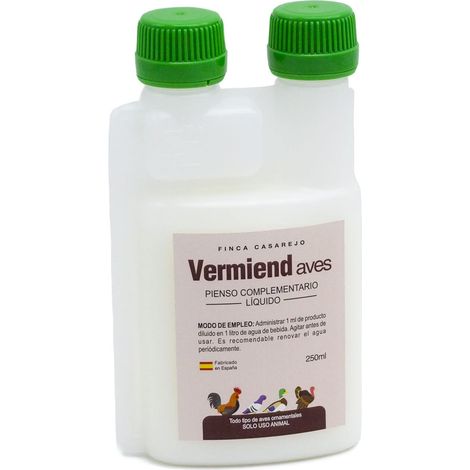FINCA CASAREJO - Vermiend 250ml – Pienso complementario líquido con extractos Naturales para gallinas y Aves de Corral – Apoyo digestivo y Bienestar intestinal