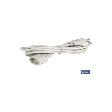 Bipolare Verlängerung 10a250v Spikeø4 Kabel 5m Weiß