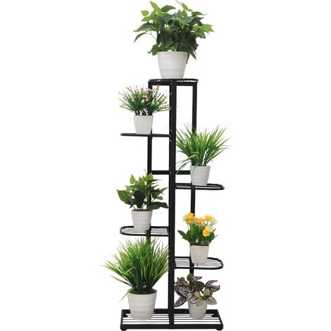 Métal Étagère à Fleurs,Porte Plantes Fer Forgé,Etagere Plante Extérieur Intérieur de 6 Niveaux pour Balcon Terrasse Jardin,support de plantes dintérieur,support plantes noir,etagere fleurs (1/5)