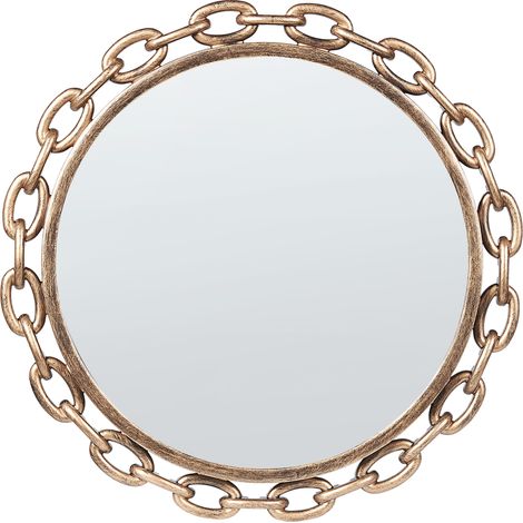 Espejo de pared dorado 46 cm material sintético forma de cadena moderno Yebra