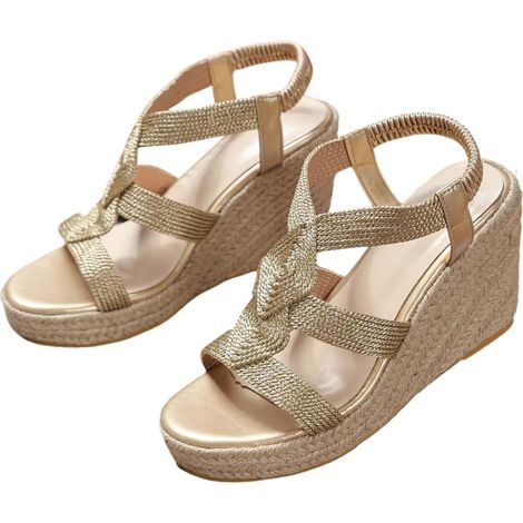 Sandalias de cuña con plataforma alta/sandalias de cuña con tiras en el tobillo Sandalias ortopédicas Zapatos de verano para mujer Sandalias de cuña para mujer Sandalias (1/5)