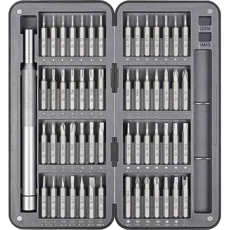 58 Pcs Kit Tournevis de Precision, Kit Tournevis T1 T2 T3 T4 T5, Etoile P2/5/6, Triwing Y000, etc, Acier S2, pour iphone, Laptop (1/5)