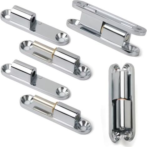 Lot de 4 charnières de porte,Charnière à visser,Charnière silencieuse amovible en alliage de zinc pivotant à 180 degrés,Applicable à tous les types d'installations de porte( 80 mm )