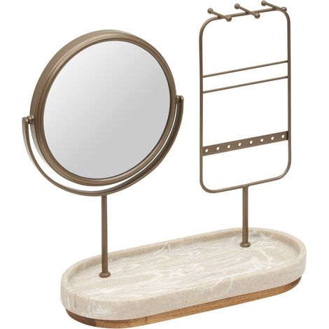 Schmuckspiegel „come“ oval, 25,5 x 27 cm, beige - 5five (1/4)