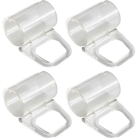 Lot de 4 clips de fixation pour cantonnière, clips de rechange pour rideaux, pinces décoratives pour stores et rideaux-4.5x3.5cm-Transparent