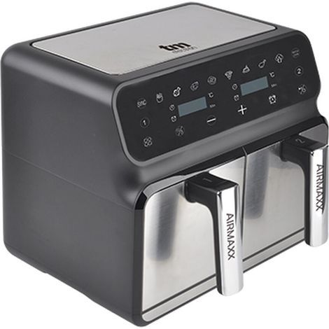 TM Electron TMPFR200 AIRMAXX ölfreie Friteuse mit Doppelkammer, Fassungsvermögen von 8L in gesamt (4L+4L), SYNC- und MATCHCOOK-Funktion, Antihaftbeschichtung, 8 Programme, Touchscreen-Display, 1700W (1/5)