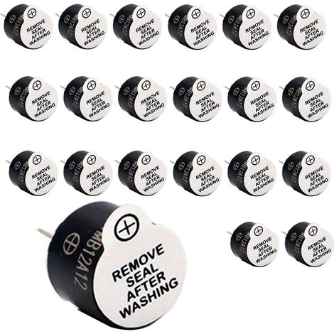 Buzzer Actif 12V - Lot de 20 - PPO - Son Continu - Arduino Raspberry Pi - 12x9,5mm (1/5)