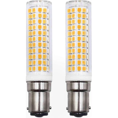 Lot de 2 ampoules LED B15d 7 W, blanc chaud 3000 K, 890 lm, 220-230 V, remplacement économique pour appliques murales 75-90 W. (1/5)