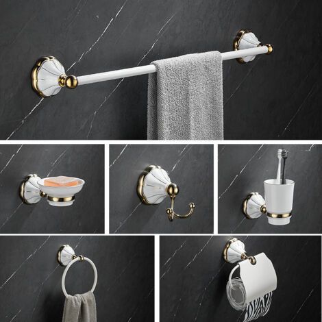 Handtuchhalter, weißer Handtuchhalter, goldener Handtuchhalter, Badezimmer, ZQKLA-AquaForge