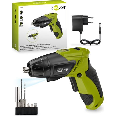 Visseuse/Perceuse à batterie Li-Ion compacte et pliable avec jeu d´embouts et chargeur de 6W, 5V Orange/Noir (1/5)
