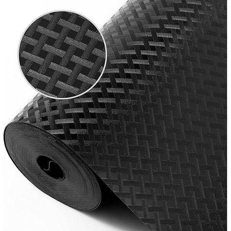 Shelf Liners for Kitchen Cabinets Refrigerator Liners Drawer Mat EVA Non Slip Liner for Shelves Black 44x1000cm (1/5)